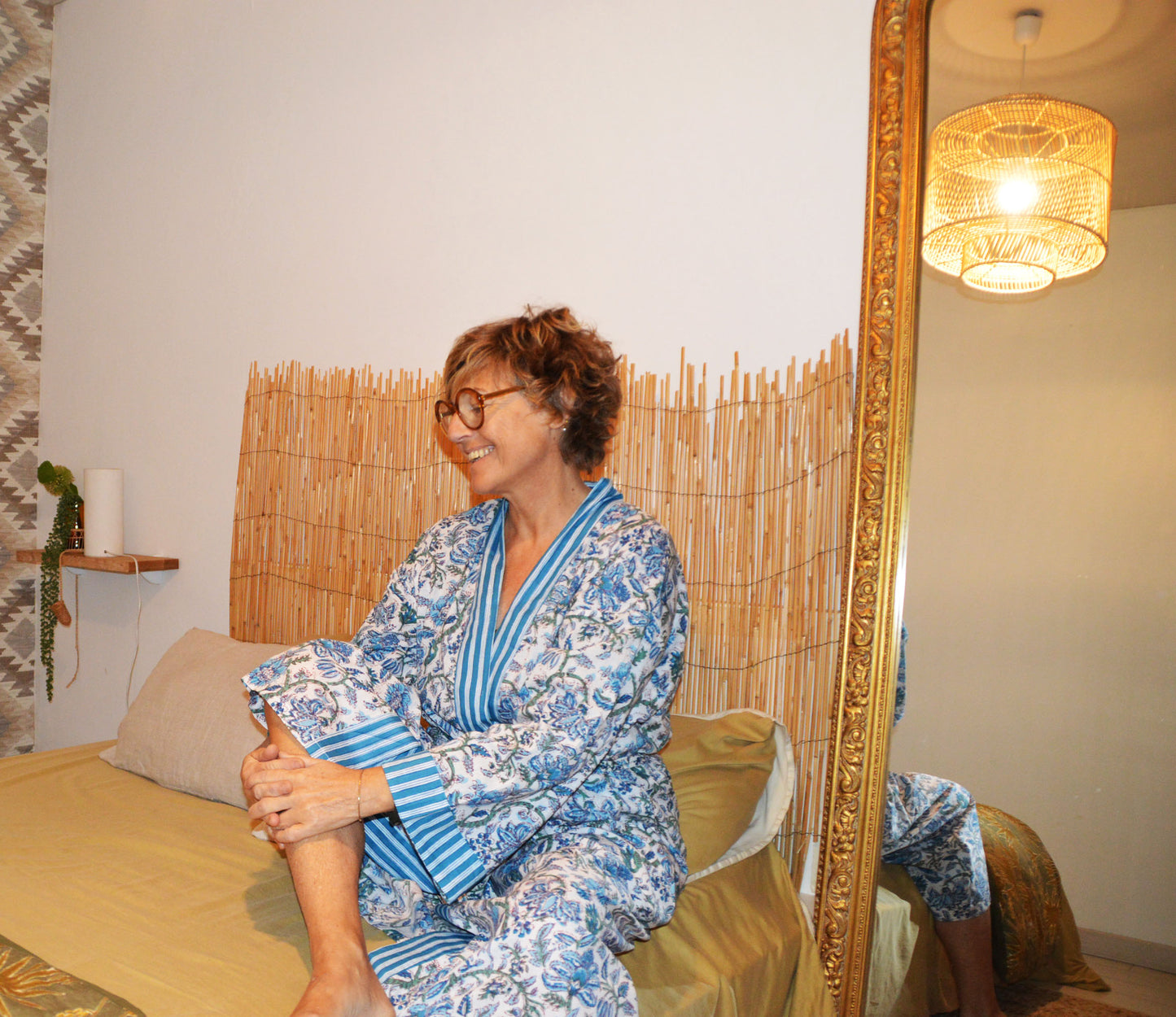 KIMONOS FLORAL bleu