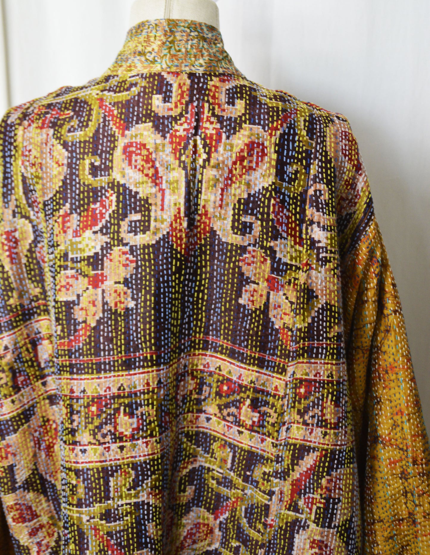 Veste kimono réversible en SOIE recyclée
